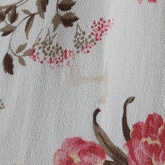 Reformation Leila Ivory Pink Floral Print Inka Midi Dress Smocked Slit Crepe XL - Picture 7 of 16